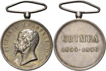 SAVOIA. Durante Vittorio Emanuele II, Regno di Sardegna, 1849-1861. 
Medaglia Commemorativa della Campagna di Crimea 1855-1856 opus G. Ferraris. Ag g...
