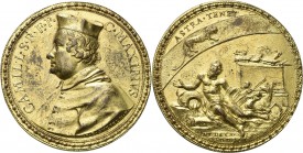 ROMA. Camillo Massimo (Cardinale), 1620-1677. 
Medaglia 1678 opus Giovan Battista Guglielmada. Æ dorato gr. 49,23 mm 58,5 Dr. CAMILL S R E P - C MAXI...