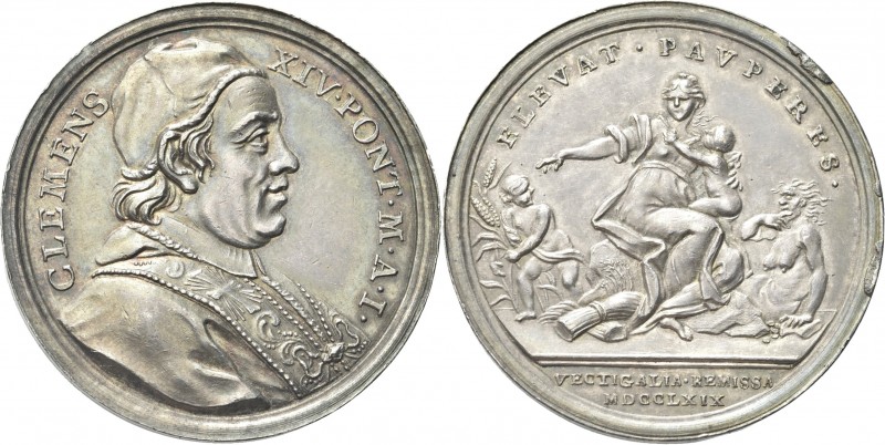 ROMA. Clemente XIV (Gian Vincenzo Antonio Ganganelli), 1769-1774. 
Medaglia 176...