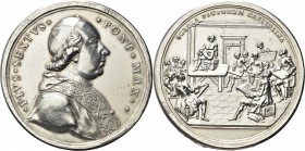ROMA. Pio VI (Giannangelo Braschi), 1775-1799. 
Medaglia s. data. Ag gr. 46,85 mm 46,7 Dr. PIVS SEXTVS - PONT MAX Busto a s. con zucchetto, mozzetta ...