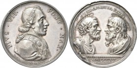 ROMA. Pio VII (Barnaba Chiaramonti), 1800-1823. 
Medaglia 1804 opus T. Mercadetti. Ag gr. 24,89 mm 39 Dr. PIVS VII - PONT MAX. Busto a d. con zucchet...