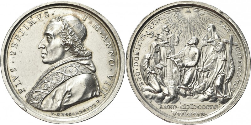 ROMA. Pio VII (Barnaba Chiaramonti), 1800-1823. 
Medaglia 1807 a. VIII opus T. ...