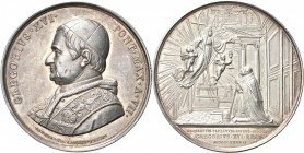 ROMA. Gregorio XVI (Bartolomeo Alberto Cappellari), 1831-1846. 
Medaglia 1837 a. VII di largo modulo opus P. Girometti. Ag gr. 116,00 mm 59,7 Dr. GRE...