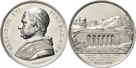 ROMA. Gregorio XVI (Bartolomeo Alberto Cappellari), 1831-1846. 
Medaglia 1845 a. XV opus G. Girometti. Ag gr. 32,95 mm 43,4 Dr. GREGORIVS XVI PONT MA...