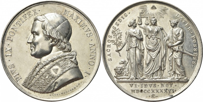 ROMA. Pio IX (Giovanni Maria Mastai Ferretti), 1846-1878. 
Medaglia 1846 a. I o...