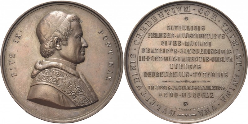 ROMA. Pio IX (Giovanni Maria Mastai Ferretti), 1846-1878. 
Medaglia 1860 a. XIV...