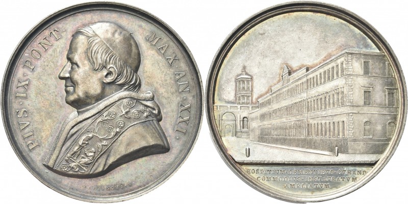 ROMA. Pio IX (Giovanni Maria Mastai Ferretti), 1846-1878. 
Medaglia 1866 a. XXI...