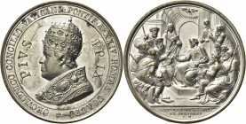ROMA. Pio IX (Giovanni Maria Mastai Ferretti), 1846-1878. 
Medaglia 1869 a. XXIV opus C. Moscetti. Æ argentato gr. 30,74 mm 43,2 Dr. OECVMENICO CONCI...