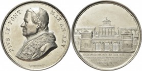 ROMA. Pio IX (Giovanni Maria Mastai Ferretti), 1846-1878. 
Medaglia 1870 a. XXV opus G. Bianchi. Ag gr. 33,36 mm 43,8 Dr. PIVS IX PONT MAX A XXV Bust...