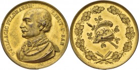 CROAZIA. Durante Francesco Giuseppe I d’Asburgo Lorena, 1848-1916. 
Medaglia commemorativa in ricordo di Joseph von Jellachich. Æ dorato gr. 13,15 mm...