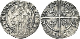 AVIGNONE. Clemente VI (Pierre Roger de Beaufort), 1342-1352. 
Mezzo Grosso Clementino da 12 Denari. Ag gr. 1,64 Dr. CLEMS PP SEXTS. Il Pontefice sedu...