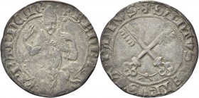 AVIGNONE. Benedetto XIII, antipapa (Pedro de Luna), 1394-1423. 
Carlino o Grosso. Ag gr. 2,34 Dr. BENEDITVS - PP TRDCIHUS. L'Antipapa seduto in trono...