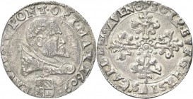AVIGNONE. Paolo V (Camillo Borghese), 1605-1621. 
Mezzo Franco 1609. Ag gr. 6,75 Dr. PAVLVS V PONT OPT MAX 1609. Busto a d., con piviale; sotto, arme...