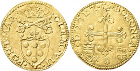 BOLOGNA. Clemente VII (Giulio de’Medici), 1523-1534. 
Scudo d'oro. Au gr. 3,36 Dr. CLEM VII - PONT MAX. Stemma sormontato da triregno e chiavi decuss...