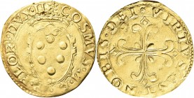 FIRENZE. Cosimo I de’ Medici, Duca di Firenze, 1537-1574, Granduca di Toscana dal 1569 al 1574. 
Scudo d'oro III serie. Au gr. 3,25 Dr. COSMVS M R P ...