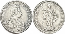 FIRENZE. Cosimo II de’Medici, Granduca di Toscana, 1609-1621. 
Piastra 1615. Ag gr. 31,81 Dr. COSMVS II MAG DVX ETRV IIII. Busto drappeggiato e coraz...