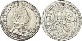 FIRENZE. Ferdinando II de’ Medici, 1621-1670. 
Testone 1624. Ag gr. 9,20 Dr. FERD II MAGN DVX ETR. Busto giovanile corazzato a d.; sotto, nel giro, 1...