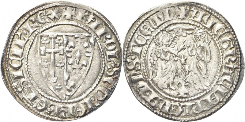 NAPOLI. Carlo II d’Angiò, 1285-1309. 
Saluto d’argento. Ag gr. 3,33 Dr. KAROL S...