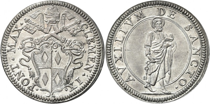 ROMA. Clemente IX (Giulio Rospigliosi), 1667-1669. 
Giulio. Ag gr. 3,22 Dr.CLEM...