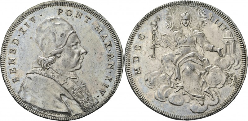 ROMA. Benedetto XIV (Prospero Lorenzo Lambertini), 1740-1758. 
Scudo 1753 a. XI...