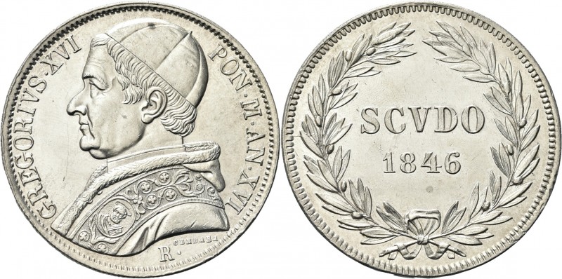 ROMA. Gregorio XVI (Bartolomeo Alberto Cappellari), 1831-1846. 
Scudo 1846 a. X...