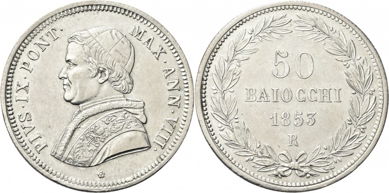 ROMA. Pio IX (Giovanni Maria Mastai Ferretti), 1846-1878. 
50 Baiocchi 1853 a. ...