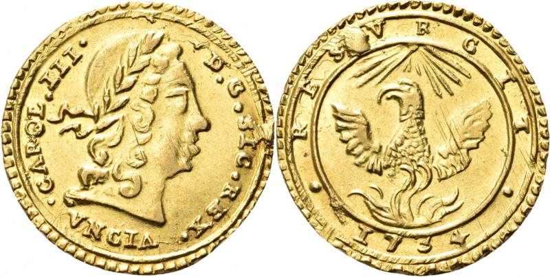 SICILIA. Carlo III (poi VI) d’Asburgo, Re di Spagna e di Napoli 1707-1711, Imper...