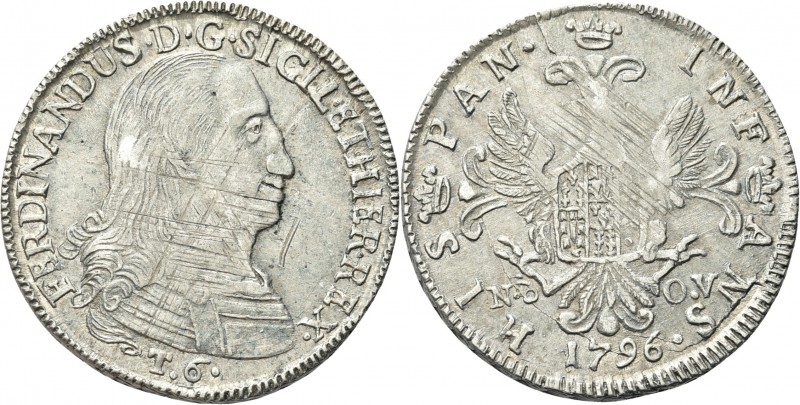 SICILIA. Ferdinando IV (I) di Borbone, 1759-1816. 
Da 6 Tarì 1796. Ag gr. 13,48...