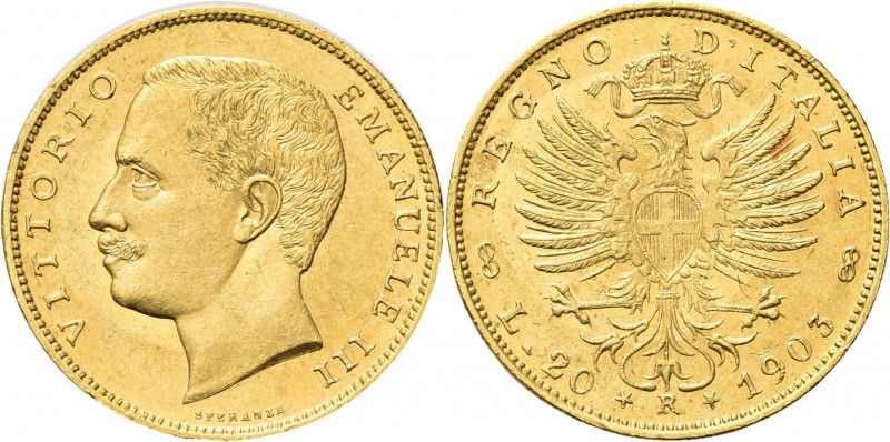 REGNO D’ITALIA. Vittorio Emanuele III, 1900-1943. 
20 Lire 1903 Roma, Aquila Sa...