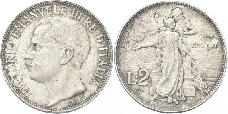 REGNO D’ITALIA. Vittorio Emanuele III, 1900-1943. 
2 Lire 1911 Roma, Cinquanten...