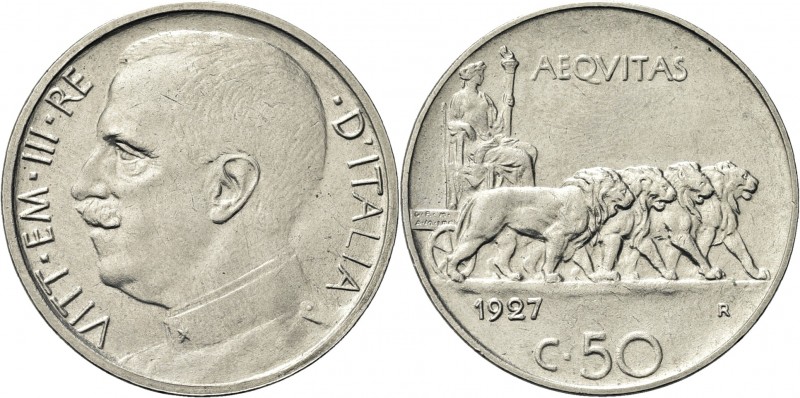 REGNO D’ITALIA. Vittorio Emanuele III, 1900-1943. 
50 Centesimi 1927 Roma, Leon...