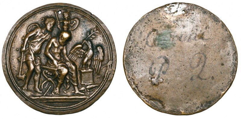 Master of the Orpheus Legend (late 15th century), The Birth of Athena, bronze pl...