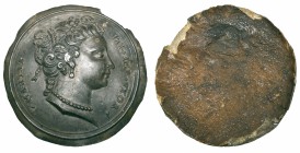 Italian (probably 17th century), The Empress Martia Fulvia, wife of Titus, lead uniface medal (“squeeze”), MARTIA TITI IMP VXOR, head right with bejew...