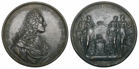 Antonio Selvi (1679-1753), John Molesworth (1679-1726, British Ambassador Extraordinary to the Court of Tuscany), bronze medal, 1712, IO MOLESWORTH AB...