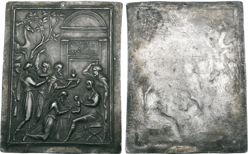 Valerio Belli (1468-1546), The Adoration of the Magi, lead plaquette, 71 x 54mm ...