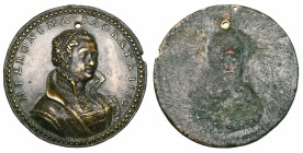 Pastorino de’ Pastorini (c. 1508-92), Girolama Sacrata of Ferrara, bronze medal, 1560, HIERONIMA SACRATA 1560, bust facing three-quarters right wearin...