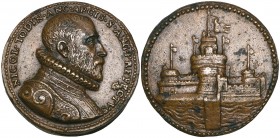 Domenico Poggini (1520-90), Niccolò Todini (governor of the Castel Sant’ Angelo, 1585-91), bronze medal, NICOL TODIN ANC ARCIS S ANG PREFECTVS, bust r...