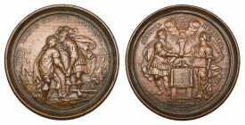 Austria, wooden draughtsman by Martin Brunner, David and Jonathan, rev., couple in antique attire clasping hands over altar, 55mm (Himmelheber 296), v...
