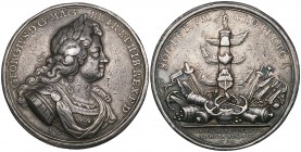 George I, Naval Action off Cape Passaro, 1718, silver medal by Croker, bust right, rev., rostral column, 45mm (MI 439/42; E. 481), very fine [with tic...