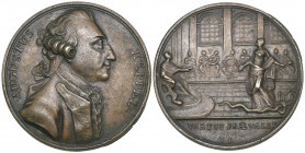 George III, Acquittal from Court Martial of Admiral Augustus Keppel (1779), bronze medal by Truels Lyng, bust of Keppel right, rev., VIRTVS PRAEVALET,...