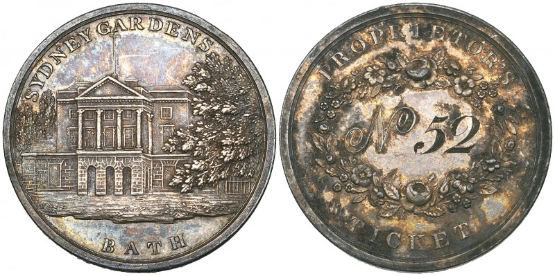 George III, Sydney Gardens, Bath, Proprietor’s ticket in silver, undated, circa ...