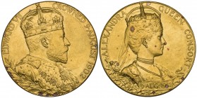 Edward VII, Coronation, 1902, small official gold medal, by Royal Mint, 17.22g, a few tone spots, virtually as struck, in fitted case of issue
Estima...