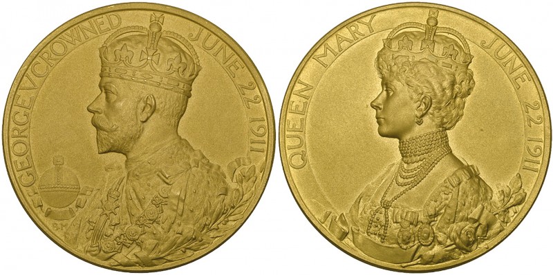 George V, Coronation, 22 June 1911, large official gold medal by Royal Mint, wit...