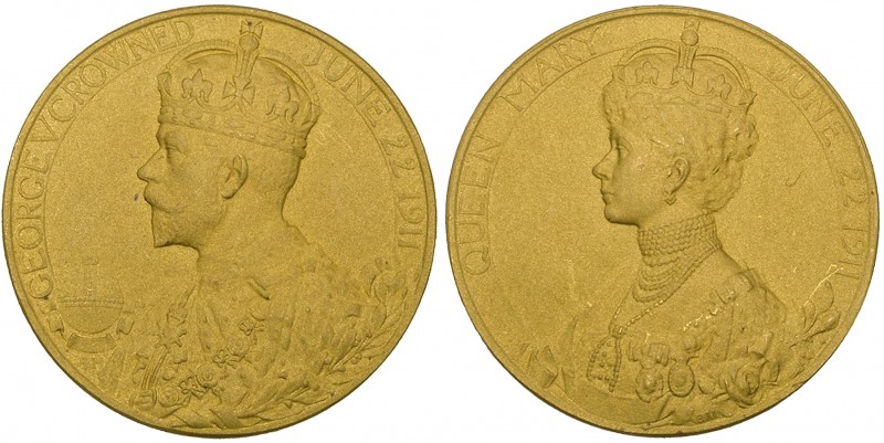 George V, Coronation, 22 June 1911, small official gold medal by Royal Mint, wit...