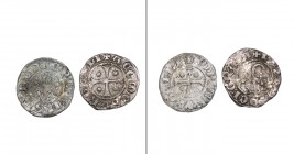 Counts of Urgel, Armengol X (1267-1314), dinero; and Pedro de Aragón (1347-1408), dinero (Cayón 1977, 1980), first from a hoard, fine or slightly bett...