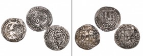 Reyes Católicos, reales (3), all Toledo, post-1497 type (Cal. 465, 467, 470), last pierced, fine or better (3)
Estimate: 100 - 150