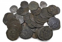 Reyes Católicos, miscellaneous copper issues (49), 4 maravedis (15), 2 maravedis (16) and blanca (18), various mints, including Burgos, La Coruña, Cue...