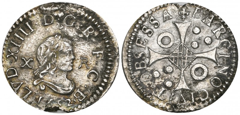 Louis XIV as Count of Barcelona (1643-59), obsidional 10 reales, 1652, struck by...