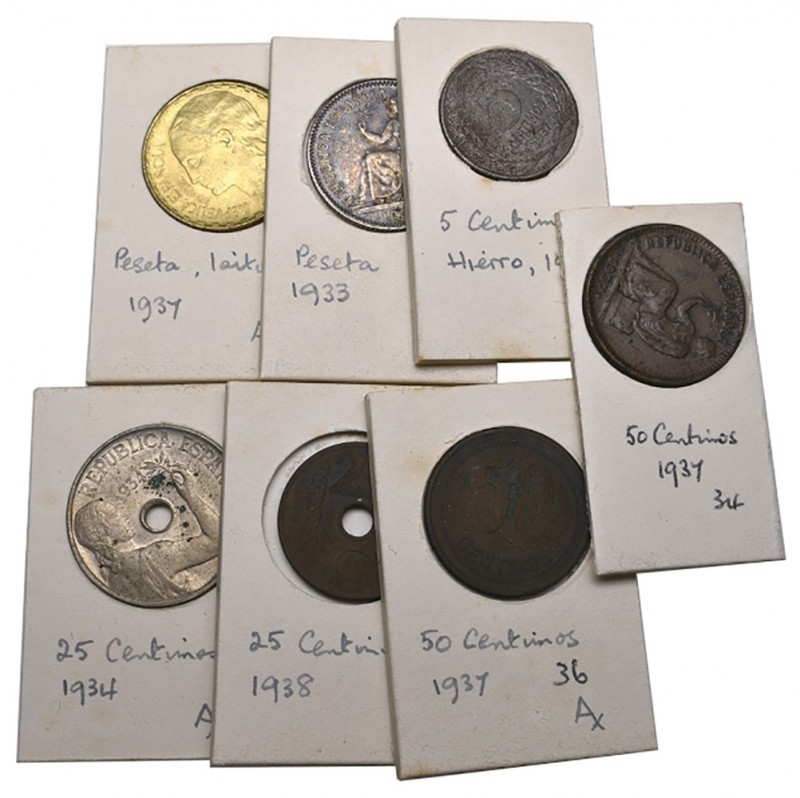 Second Republic (1930-31), miscellaneous issues (7), pesetas (2) 1933 (34) 180◦ ...