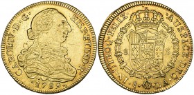 Chile, Charles IV, 8 escudos, Santiago mint, 1789 DA (Cal. 146), very fine
Estimate: 1100 - 1300